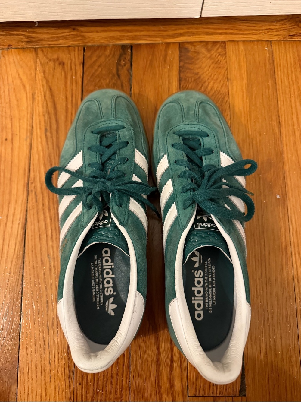 adidas Gazelle Suede Sneaker in Green with White Stripes - Picture 5 of 9